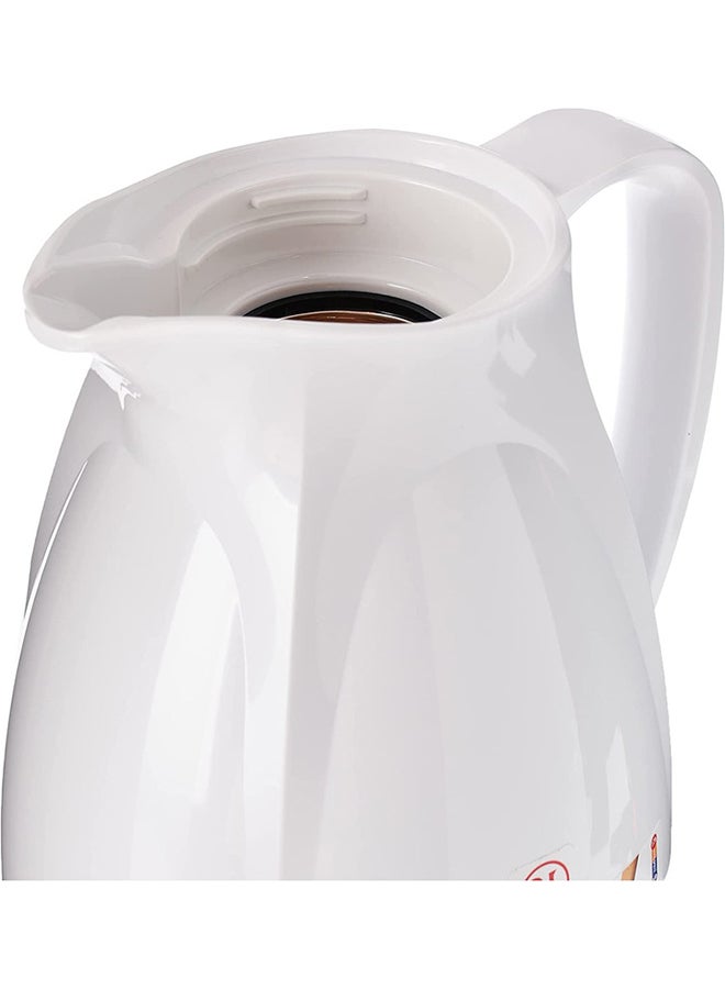 VALK Vacuum Flask 1.5 Liter – Double-Walled Glass Thermos with Wide Mouth & Leak-Proof Cap, White - Image 3
