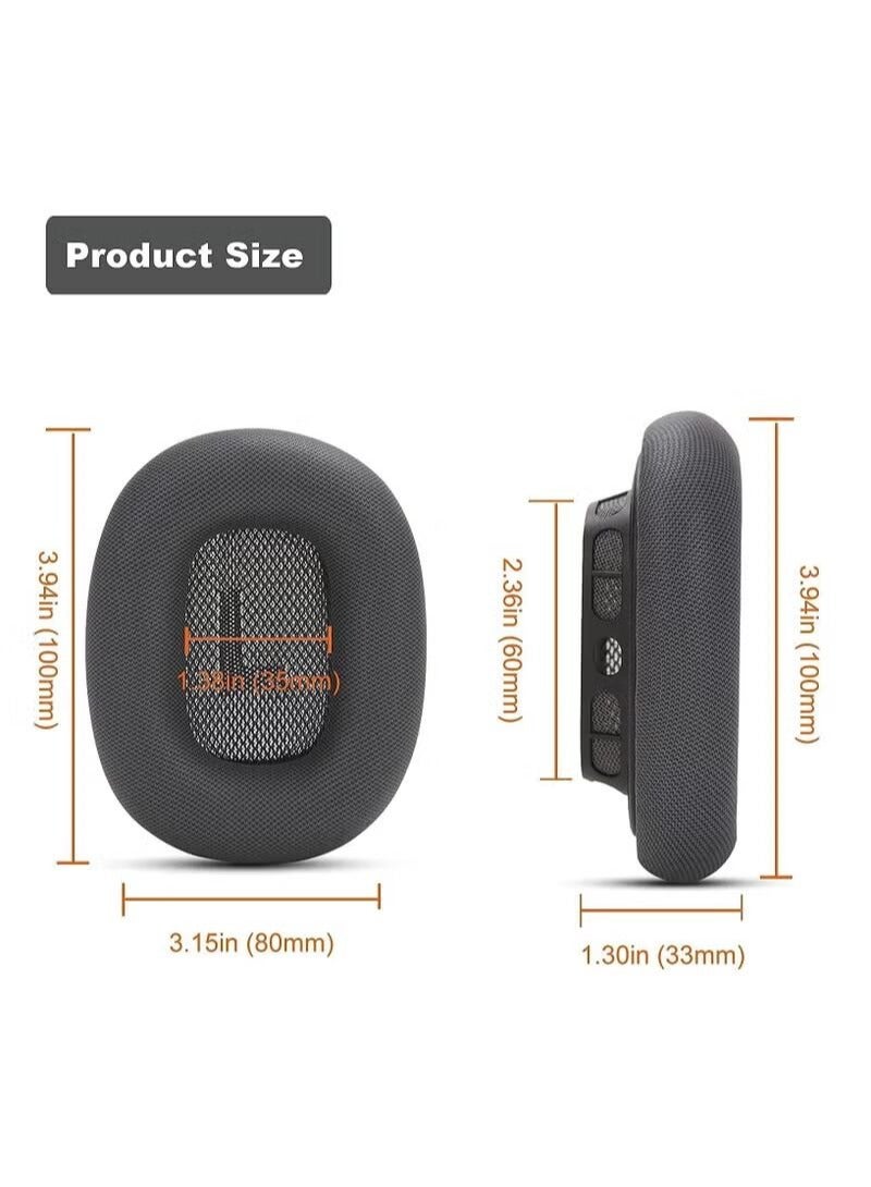 Ear Cushions for AirPods Max Headphones Earpads Replacement Ear Pad Covers Earmuffs with Protein Leather, Memory Foam and Magnet Black - Image 4