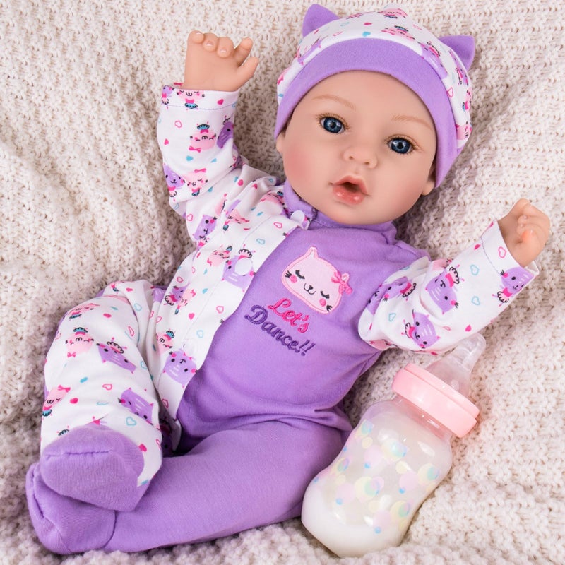 Aori Reborn Baby Dolls 18 Realistic Newborn Baby Doll with Feeding Set Birth Certificate Lifelike Real Life Baby Dolls for Role Play Gift for Kids Ages 3 PreParents GrandParents - Image 3