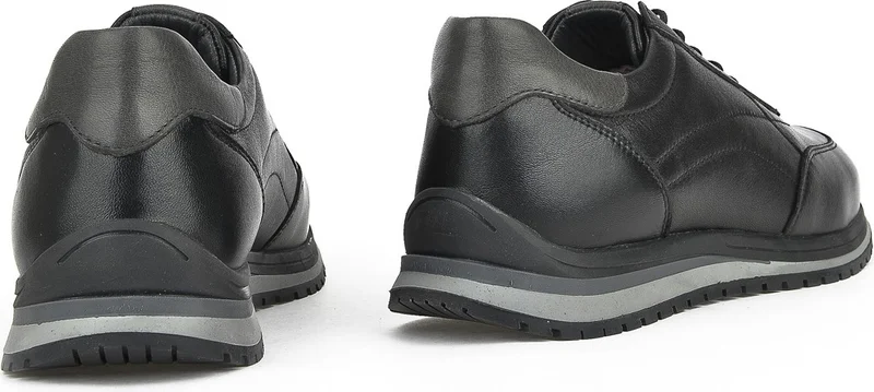 زيا Men's Leather Sneaker 1231002 415 Black