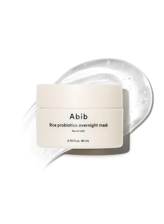 Abib Rice Probiotics Overnight Mask Barrier Jelly | Korean Overnight Sleeping Mask Cream Moisturizer for Glass Skin Slugging |Rice Probiotic s/Barrier Jelly |80ml - Image 1