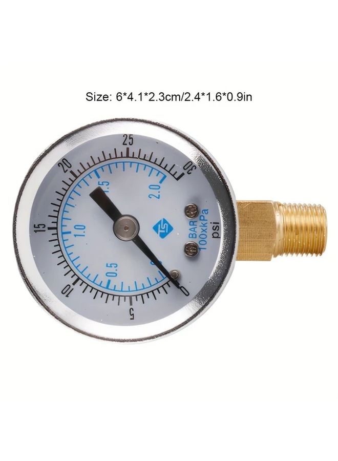 Single Unit Pressure Gauge 0-30 Psi 0-2 Bar For Low Pressure Measurement In Fuel Air Oil Gas Water Compressor Instrument Accessories - Image 3