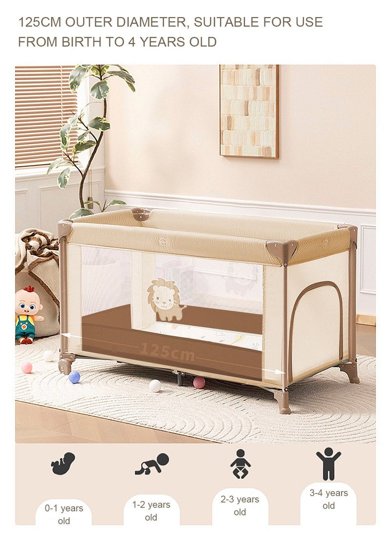 ما بيبي سرير أطفال محمول للأطفال الصغار - سرير أطفال قابل للطي مع ناموسية، ساحة لعب شبكية جيدة التهوية، سرير سفر متين للأطفال من حديثي الولادة حتى 4 سنوات (125 × 65 × 72 سم) - Image 2