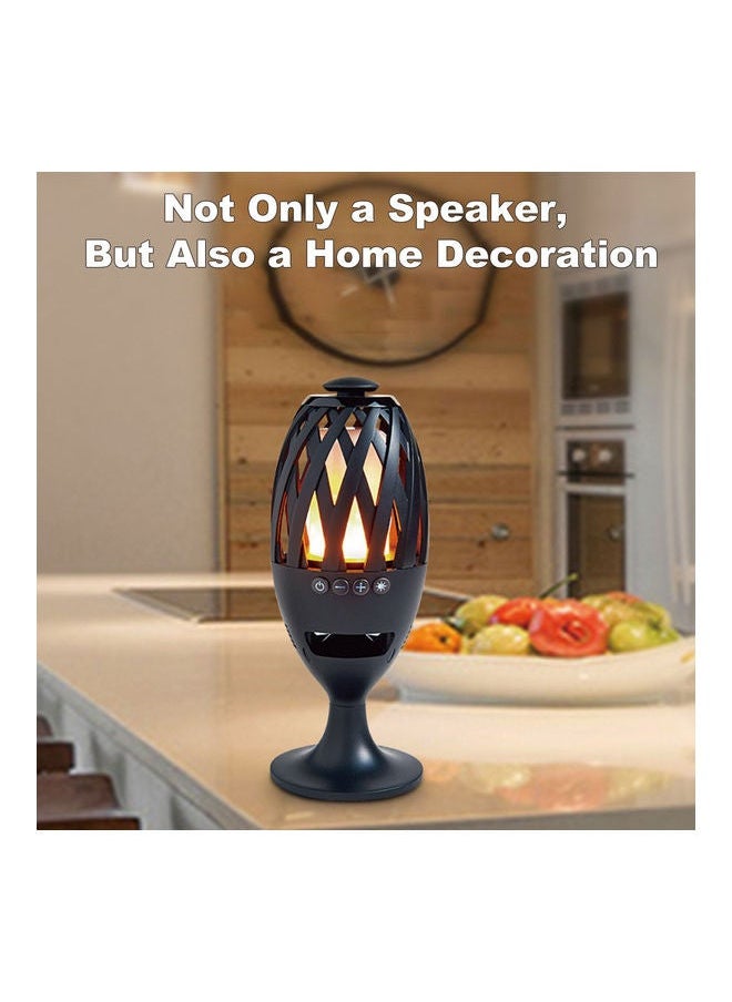 NIBEMINENT - 2-in-1 LED Flame BT Speaker Outdoor Lamp Black - Image 1