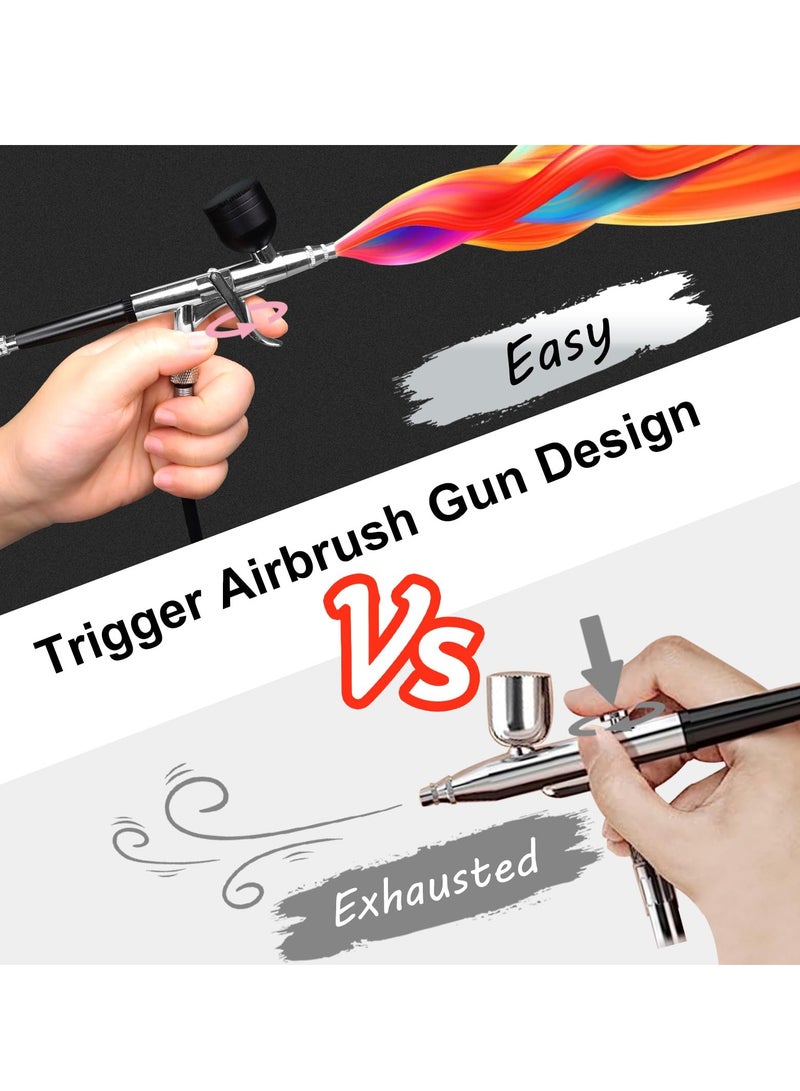 SOLARAE Airbrush Kit Portable 50PSI  Rechargeable Compressor - Your All-in-One Solution for Painting Nail Art Makeup Cake Decorating and More - Image 5