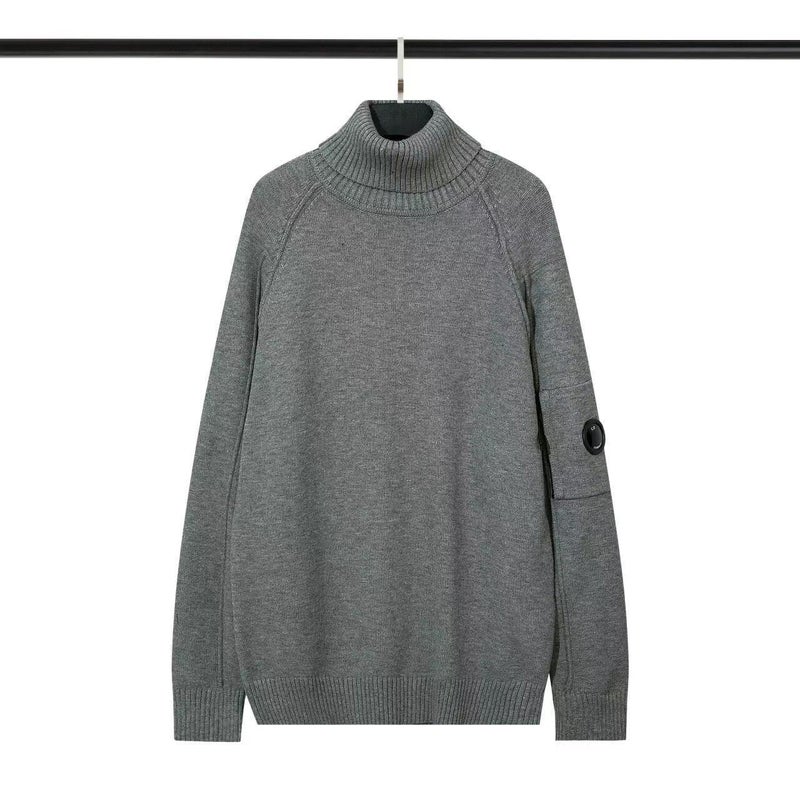 Cp Couple Style Semi-Transparent Lens Pullover High-Neck Knitted Wool Sweater For Men And Women - Image 3