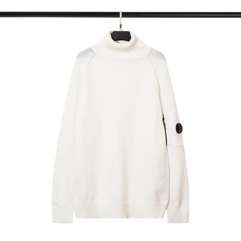Cp Couple Style Semi-Transparent Lens Pullover High-Neck Knitted Wool Sweater For Men And Women - Image 5
