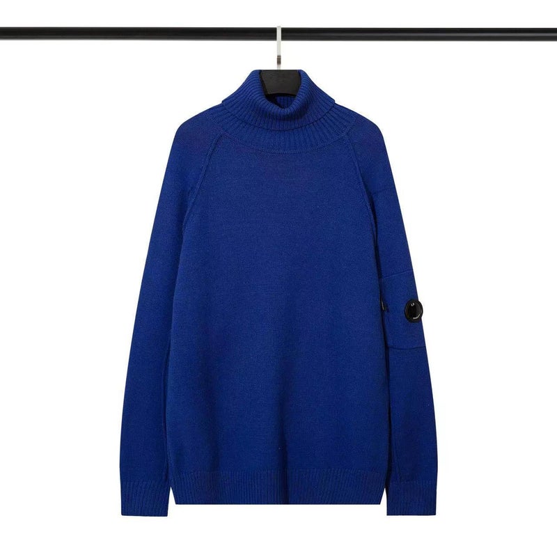Cp Couple Style Semi-Transparent Lens Pullover High-Neck Knitted Wool Sweater For Men And Women - Image 4