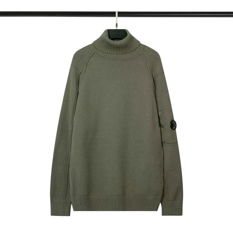 Cp Couple Style Semi-Transparent Lens Pullover High-Neck Knitted Wool Sweater For Men And Women - Image 1