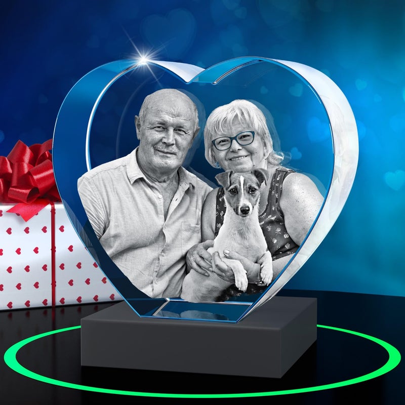 Artpix 3D Premium Crystal Photo Higports for Women زوجة الرجال أمي أبيها هدية مخصصة رائعة مع صورتك الخاصة بالزجاج ثلاثي الأبعاد المحفور بالليزر المحفور - Image 1