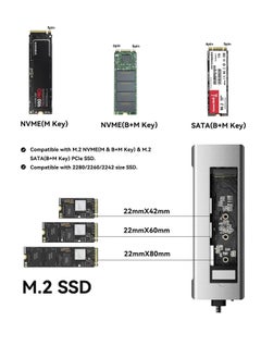 Y&D USB C Hub 8 in 1 with 100W PD3.0 Charging M.2 NVMe 10Gbps or SATA SSD Enclosure 4K@30HZ HDMI 1.4 3.2 Gen2 Transfer Multiport Adapter for MacBook iPad HP Dell ASUS Lenovo etc  - Image 3