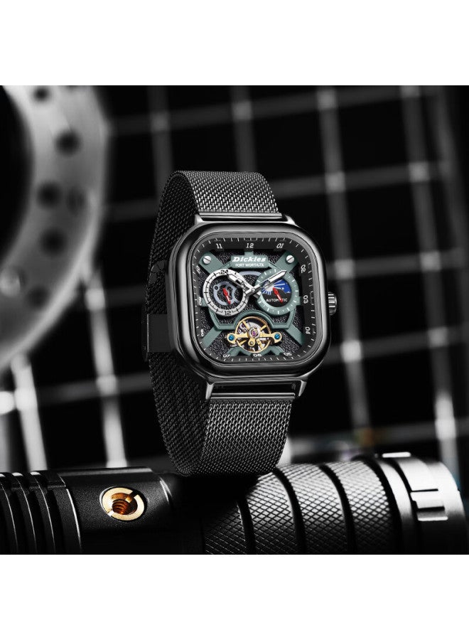 Dickies Mechanical Watch Automatic Multi-Function Style Waterproof Luminous Calendar Valentine'S Day Gift Cl-579 Blue - Image 4