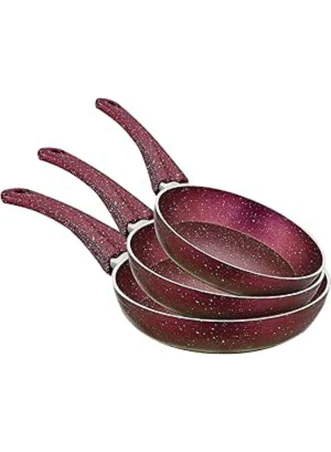 Bonera Granite Pan Set - Turkish - 3 pieces - Sizes 22, 26, 28 - Red - Image 1