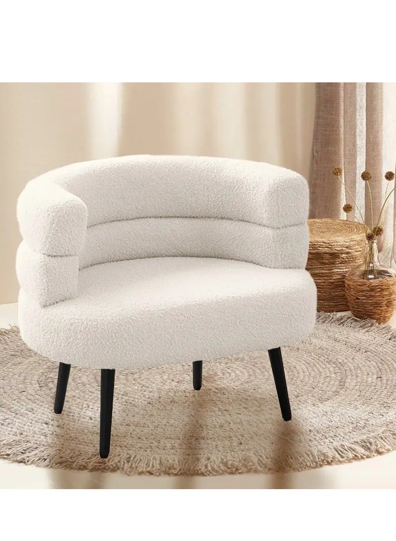 NZONE STORE Boucle Fabric Living Room Chair || White/Black - Image 3