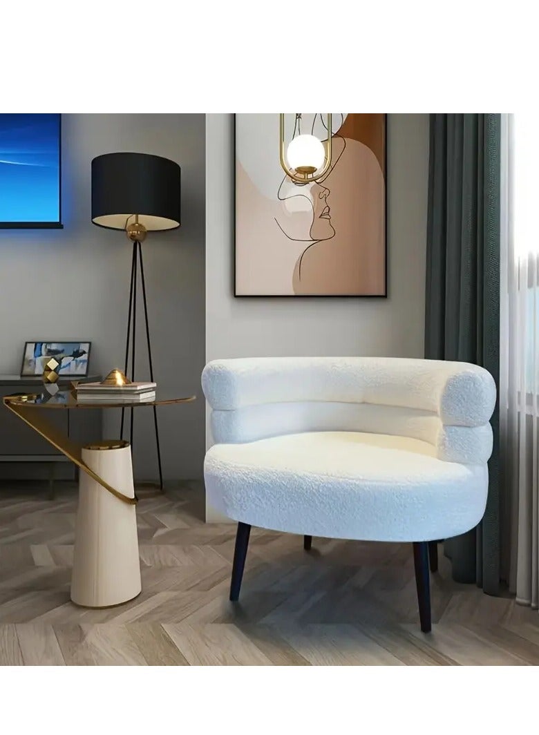 NZONE STORE Boucle Fabric Living Room Chair || White/Black - Image 5