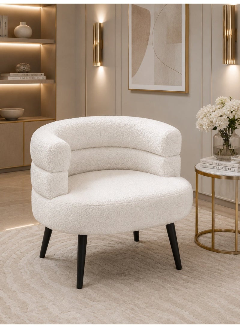 NZONE STORE Modern Bouclé Fabric Lounge Accent Chair for Living Room, Bedroom, Reception & Reading Corner - Image 1