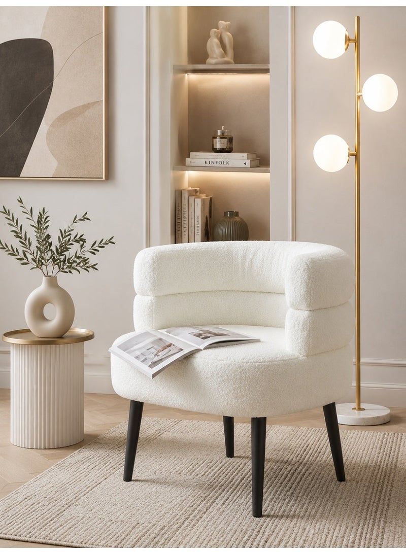 NZONE STORE Modern Bouclé Fabric Lounge Accent Chair for Living Room, Bedroom, Reception & Reading Corner - Image 2