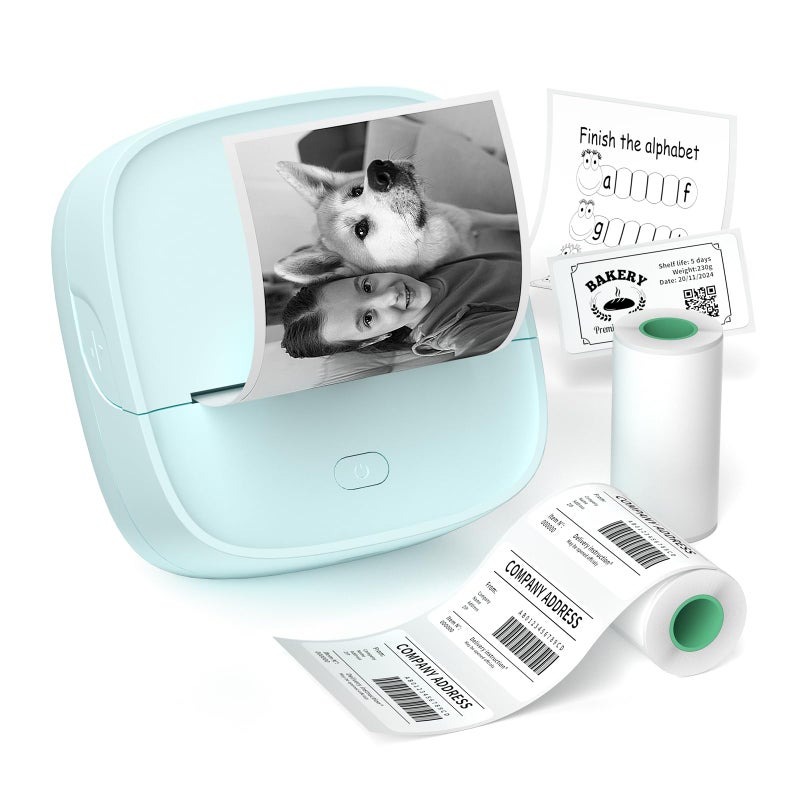 Gloryang JD-23 Sticker Printer, Mini Portable Thermal Printer Print Pod, Inkless Bluetooth Label Maker Machine for DIY Crafts, Journaling, Office & Home Use, Includes 2 Rolls Sticker Paper - Image 1