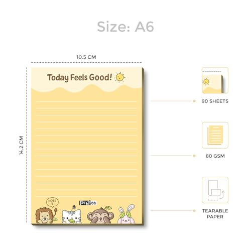 PAPBOO Easy to carry Cute A6 Size Tear-off Notepads,90 Sheets,100 GSM, Gift(Feel Good) - Image 2