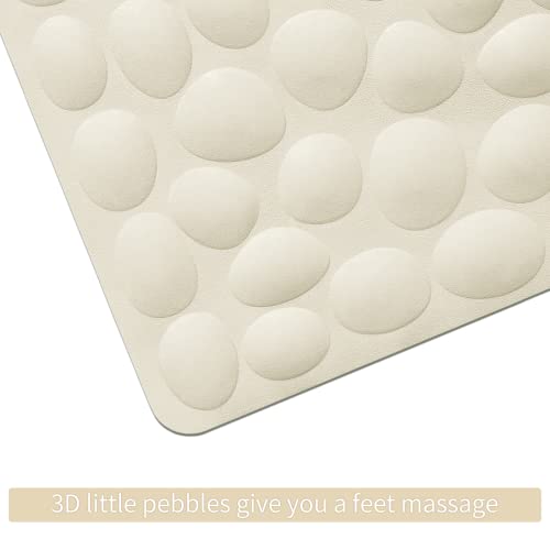 OTHWAY Non-Slip Bathtub Mat OTHWAY Soft Rubber Bathroom Bathmat with Strong Suction Cups (Beige) - Image 3