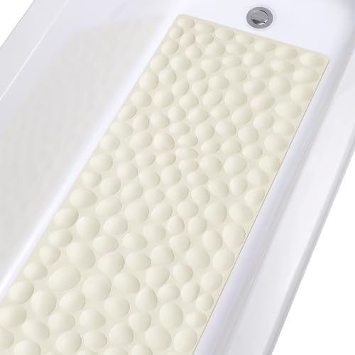OTHWAY Non-Slip Bathtub Mat OTHWAY Soft Rubber Bathroom Bathmat with Strong Suction Cups (Beige) - Image 1