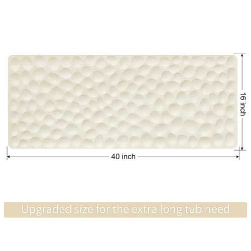 OTHWAY Non-Slip Bathtub Mat OTHWAY Soft Rubber Bathroom Bathmat with Strong Suction Cups (Beige) - Image 5