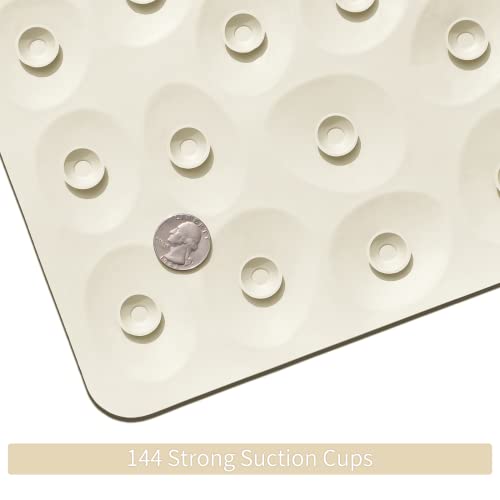 OTHWAY Non-Slip Bathtub Mat OTHWAY Soft Rubber Bathroom Bathmat with Strong Suction Cups (Beige) - Image 4