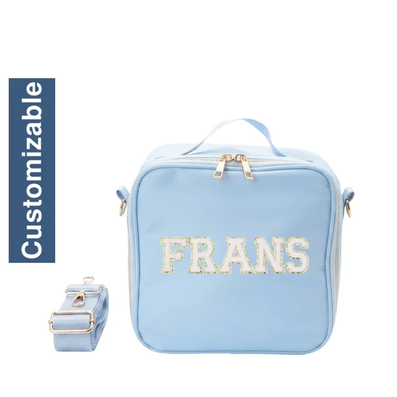 القبيلة السعيدة Personalised Kids Lunch Bag, Baby Blue