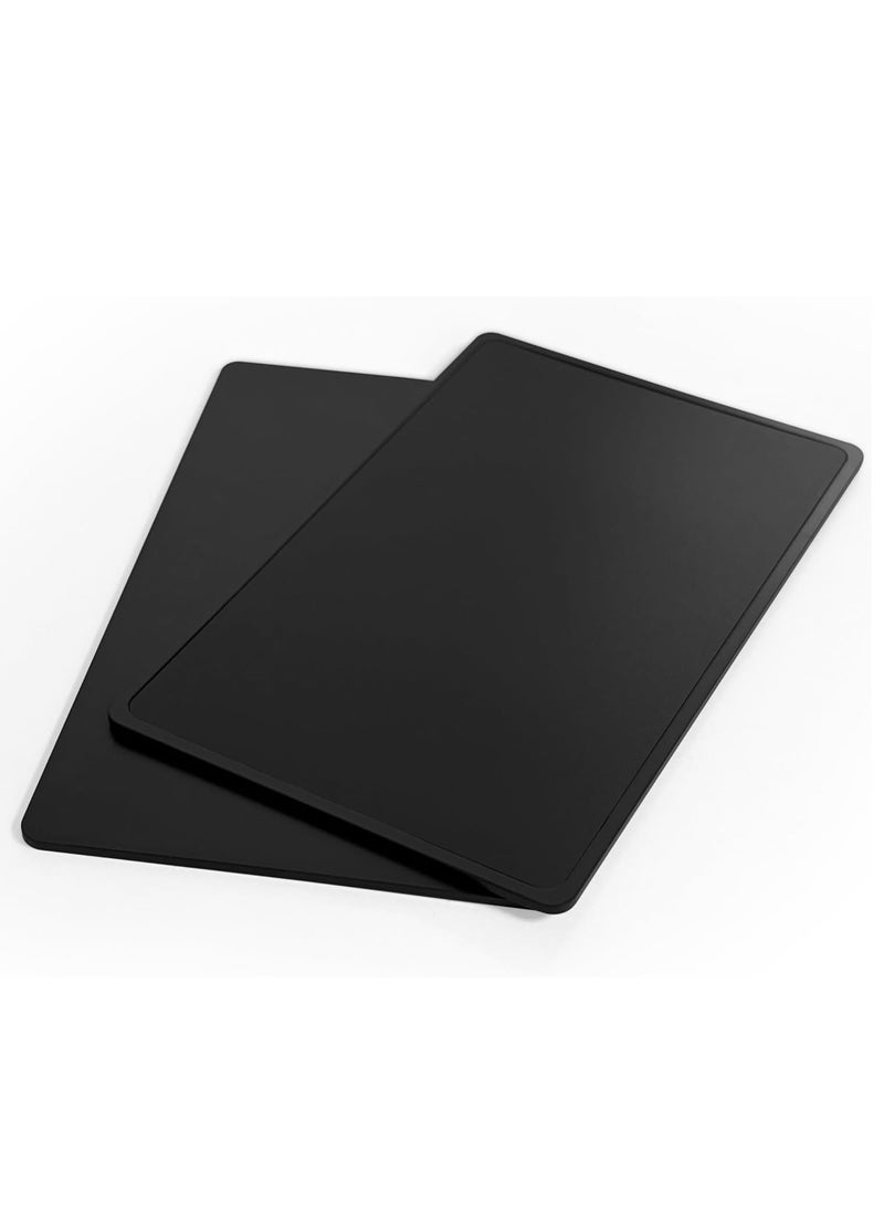 Rubik NFC 216 Metal Cards (Twin Shade) Premium Upgraded, Invisible Chip, NTAG216 High-end Preistige Business Card, 304 Stainless Steel (Black, 2 Cards)  - Image 1