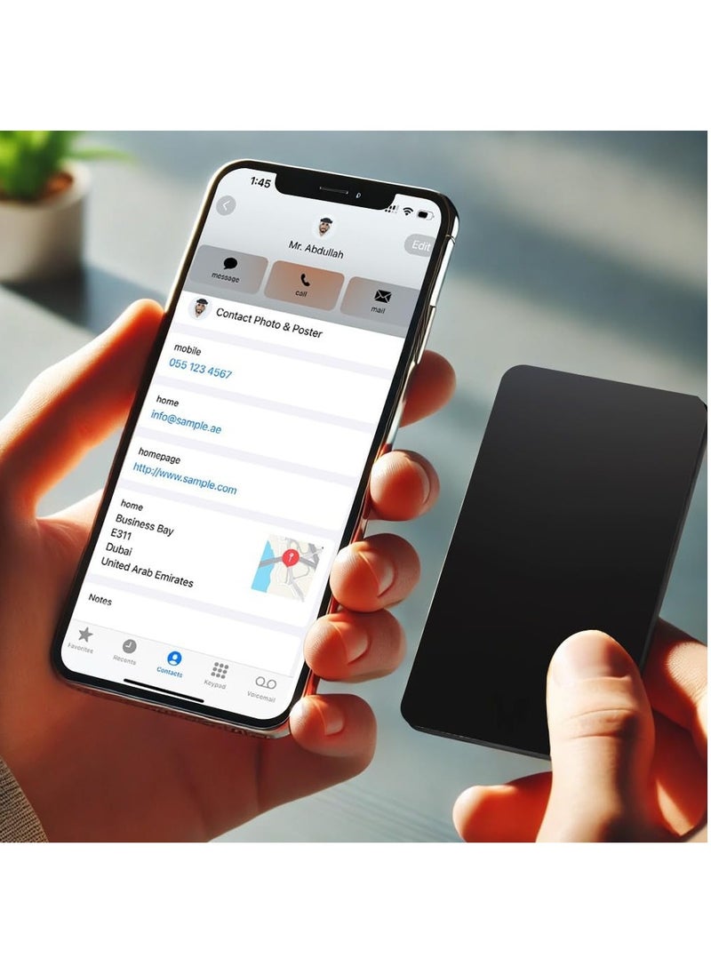 Rubik NFC 216 Metal Cards (Twin Shade) Premium Upgraded, Invisible Chip, NTAG216 High-end Preistige Business Card, 304 Stainless Steel (Black, 2 Cards)  - Image 2