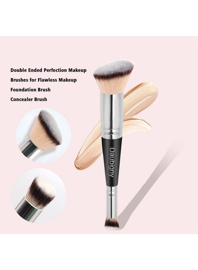 Daubigny Makeup Brushes Daubigny Makeup Brushdualended Angled Foundation Brush Concealer Brush Perfect For Any Look Premium Luxe Hair Rounded Taperd Flawless Brush Ideal For Liquid Cream Powderblending - Image 4