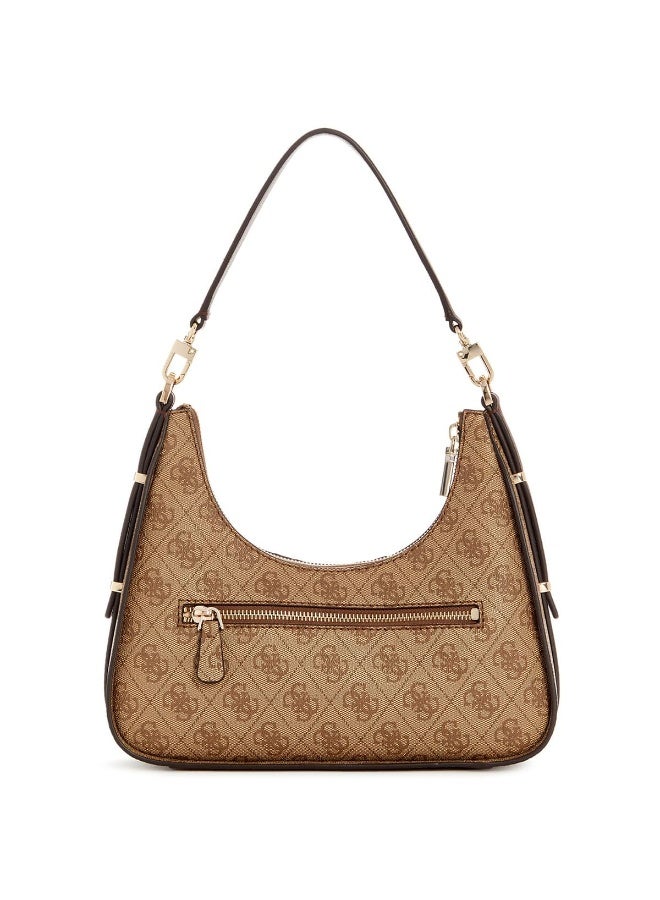 Guess Latte Logo Brown Women Shoulder Bag HWSG9000180 – Elegant Monogram Leather Handbag - Image 3