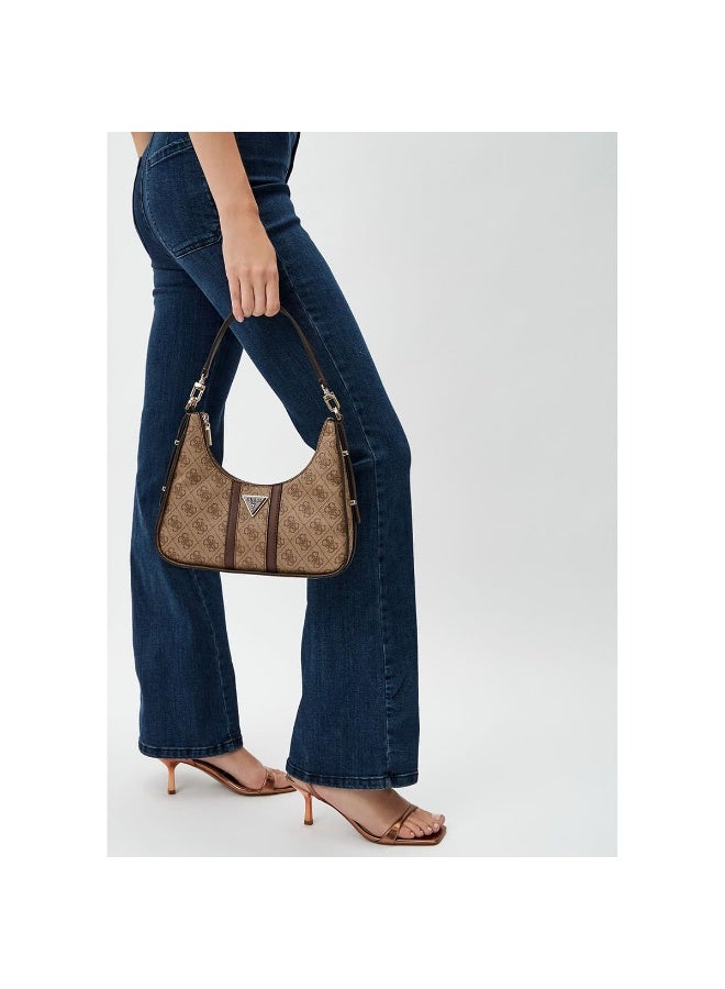 Guess Latte Logo Brown Women Shoulder Bag HWSG9000180 – Elegant Monogram Leather Handbag - Image 5