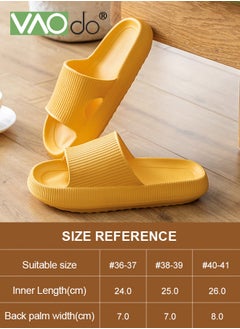VAOdo Pillow Slippers for Women House Slides Shower Sandals Extremely Comfy Cushioned Thick Sole Non-Slip Bathroom Slip Yellow  - Image 4