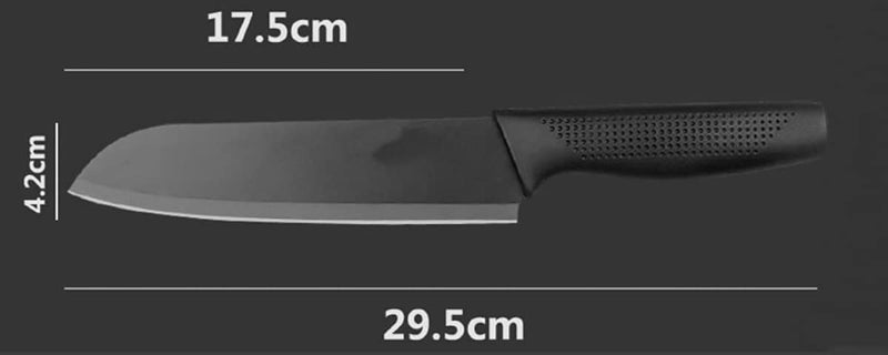 Eletree Kitchen Knife Set with Black Chef Knife Set with Knives Scissor Black for MeatVegetablesFruits Chopping Slicing DicingCutting - Image 5