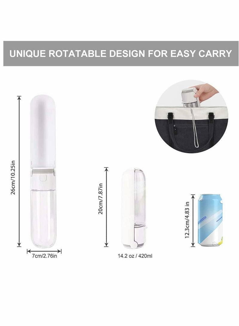 SYOSI Portable Dog Water Bottle Dogs Travel Water Bottle Anti Leak Pets Water Bottle With Poo Bag Dispenser 420Ml Purple - Image 3