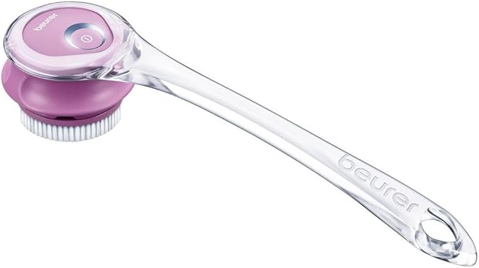 Beurer فرشاة الجسم الكهربائية Beurer FC25 لتنظيف أعمق وتقشير البشرة للحصول على بشرة أنعم مع 2 ملحق فرشاة قابل للإزالة و 2 إعدادات سرعة ومقبض سهل الوصول ومقاوم للماء