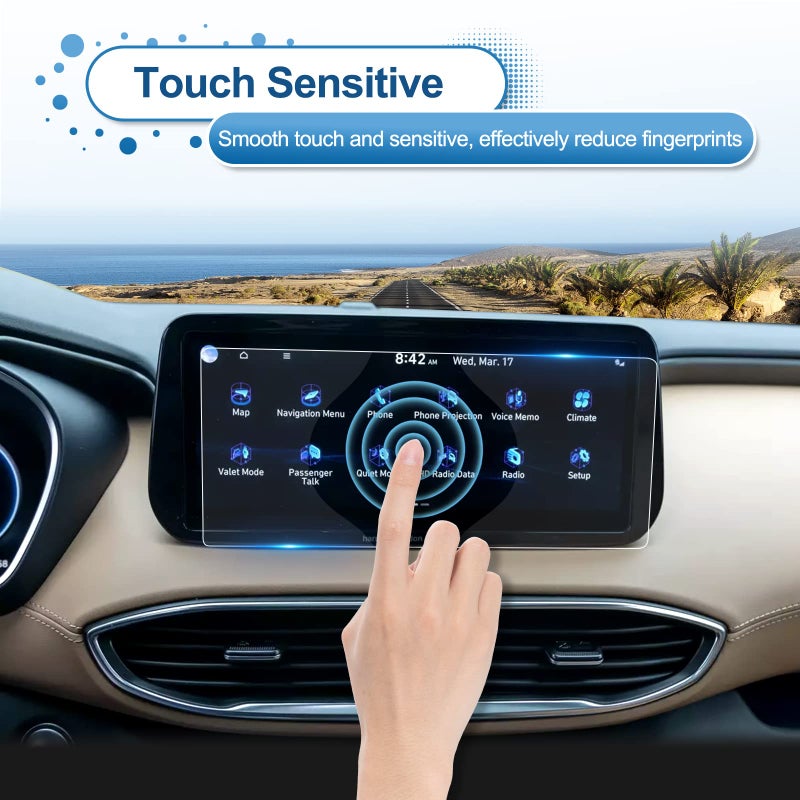 Coleya 2021 2022 2023 Santa Fe Screen Protector for Hyundai Santa Fe (SEL/XRT/Limited/Calligraphy) 10.25-inch Touch Screen, 9H HardnessTempered Glass 2022 2023 Santa Fe Hybrid Accessories 10.25" - Image 4