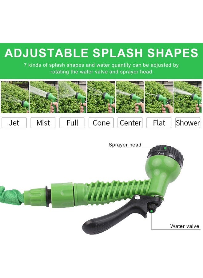 SHOPI - 100FT/30M Garden Hose Upgrade Expandable Magic Flexible Water Hose Plastic Hoses Pipe With Expandable Hose 7 Function Spray Nozzle Leak Proof To Watering, 3 kinds of water pipe connections - Image 1