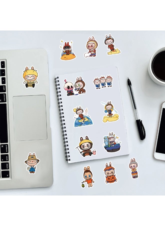 LABUBU 53pcs Labubu stickers, cute cartoon decorations, stationery handbooks, DIY stickers  - Image 3