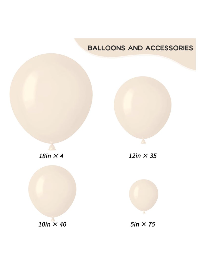 154pcs White Sand Balloons Different Sizes 5/10/12/18 Inch White Cream Beige Balloon Garland Arch Kit for Wedding Baby Shower Birthday Party Supplies Decorations - Image 2