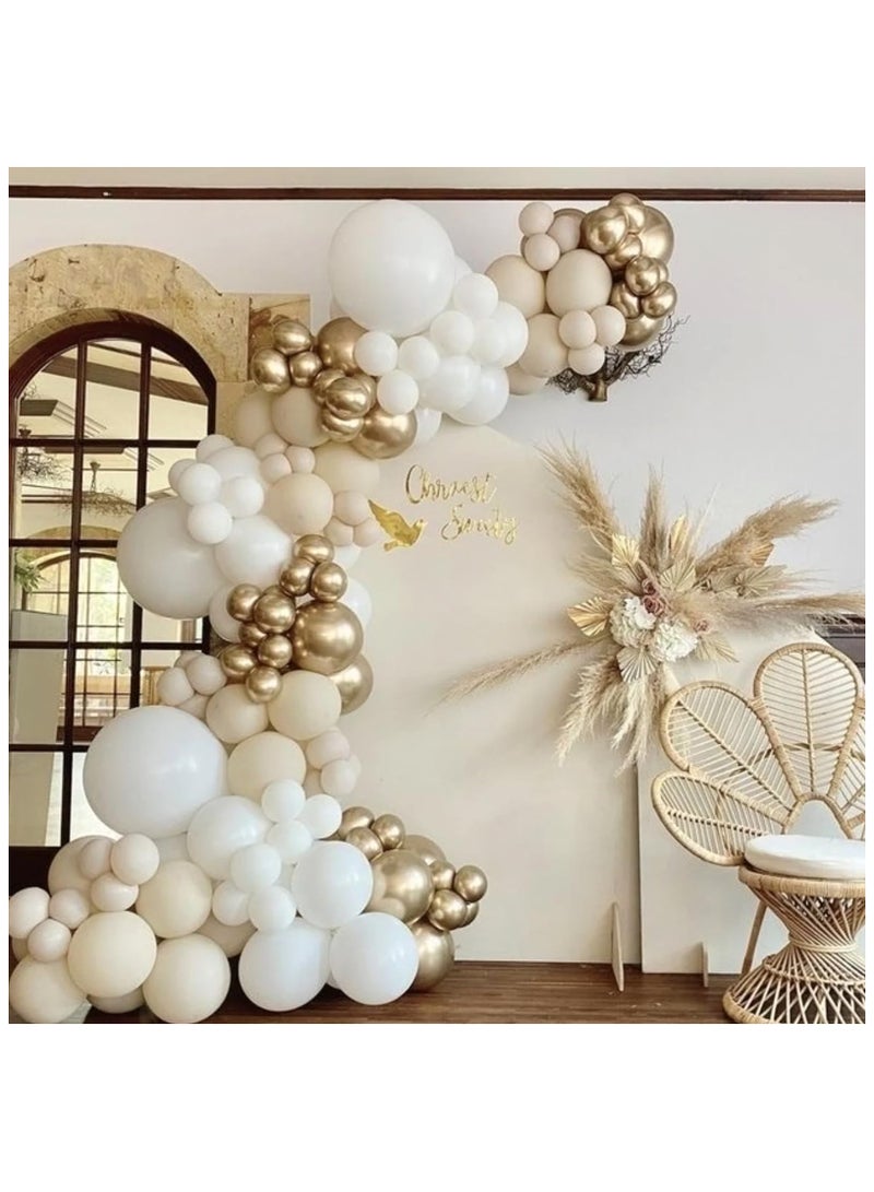 154pcs White Sand Balloons Different Sizes 5/10/12/18 Inch White Cream Beige Balloon Garland Arch Kit for Wedding Baby Shower Birthday Party Supplies Decorations - Image 3