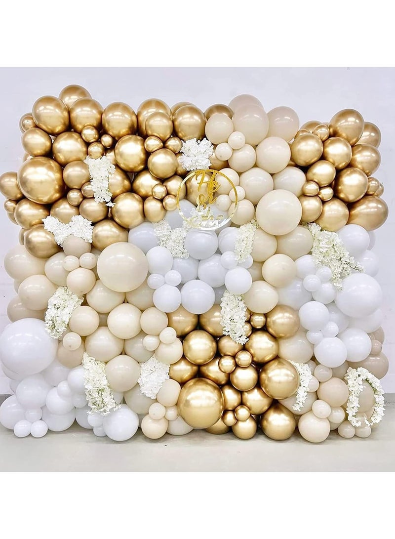 154pcs White Sand Balloons Different Sizes 5/10/12/18 Inch White Cream Beige Balloon Garland Arch Kit for Wedding Baby Shower Birthday Party Supplies Decorations - Image 4