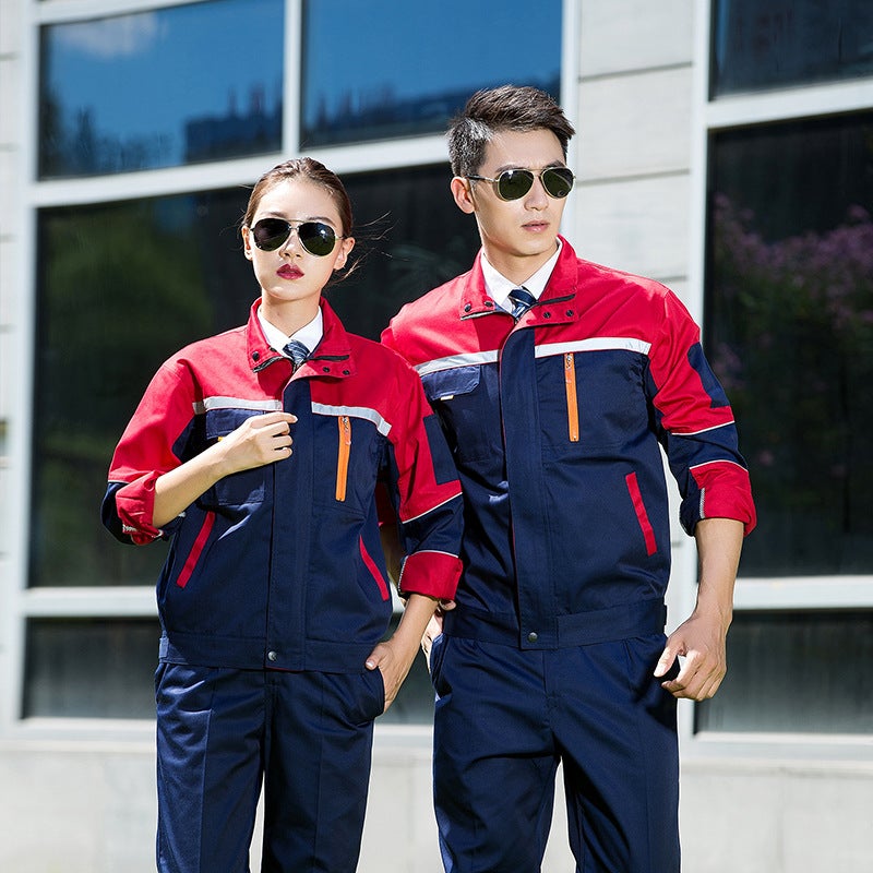 Reflective Strip Work Clothes Suit Men'S Wear-Resistant Workshop Decoration Worker Property Auto Repair Factory Clothes Work Clothes Labor Insurance Clothes - Image 1