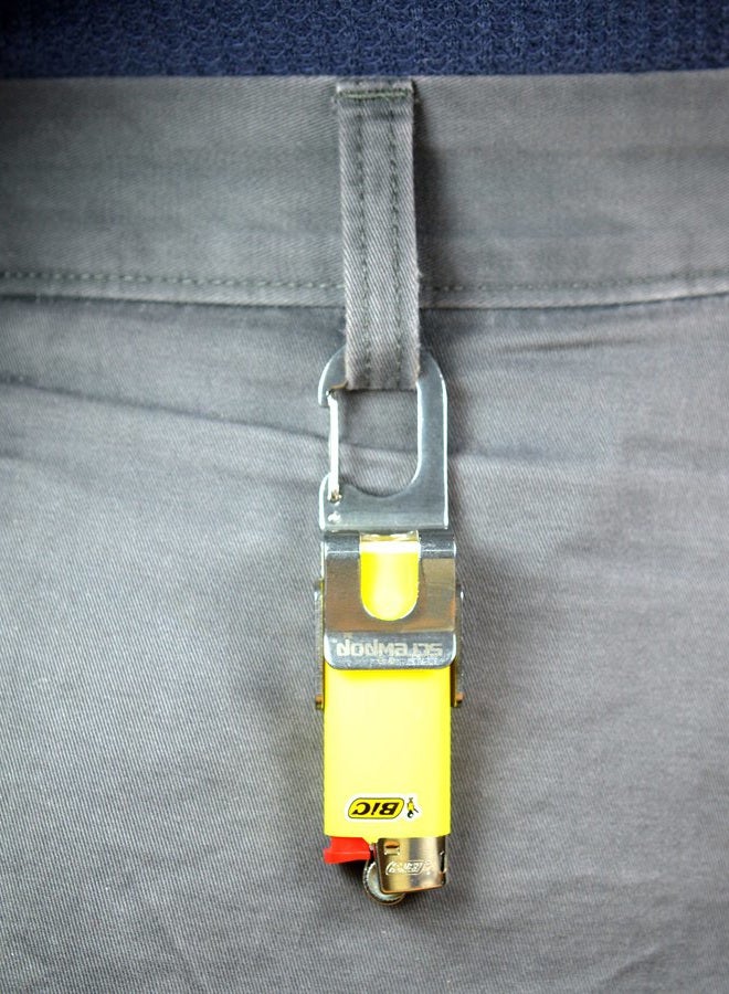 Screwpop Bic Mini Lighter Holder Keychain Multi Tool with Carabiner Clip and Bottle Opener Stainless Steel Construction (Lighter Not Included) - Image 5