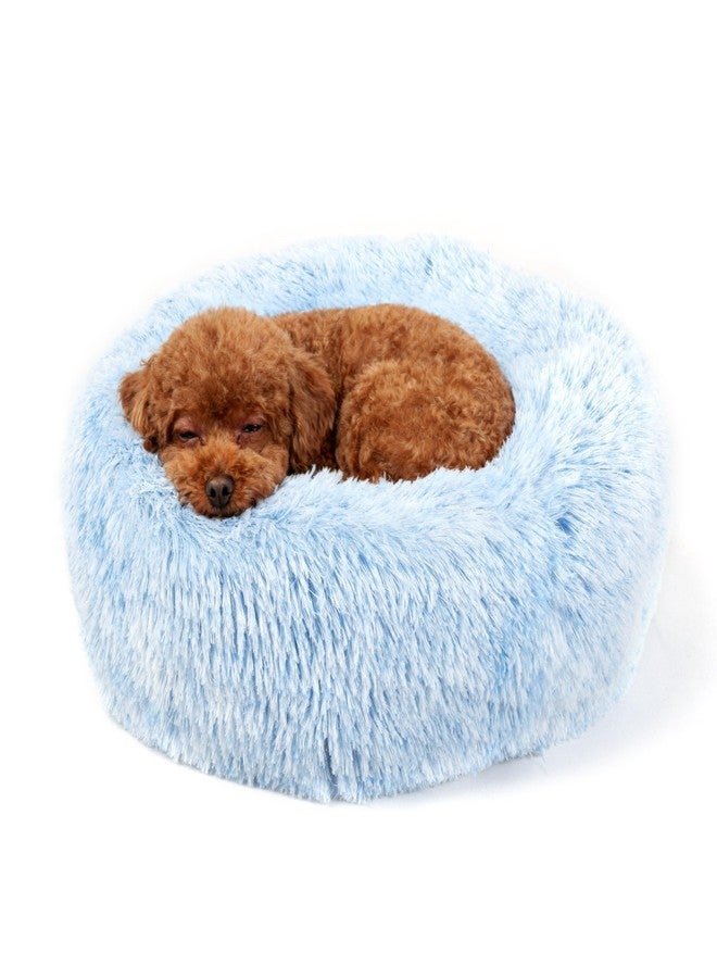 nononfish Puppy Beds for Small Dogs Washble 19 Inches Extra Small Anti-Anxiety for Calming Dog Doggie Bed Luxury Gradient Blue - Image 1