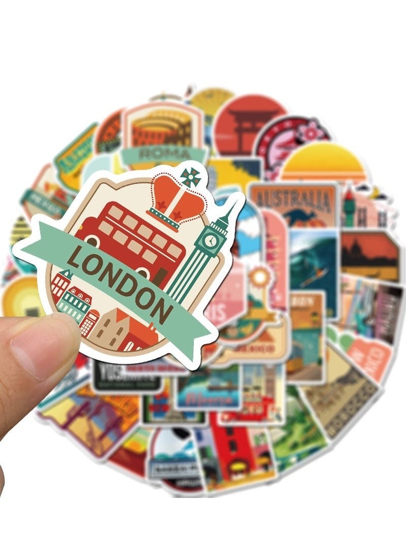 Travel City Landscape Graffiti Stickers Luggage Trolley Box Scooter Laptop Waterproof Stickers  - Image 3