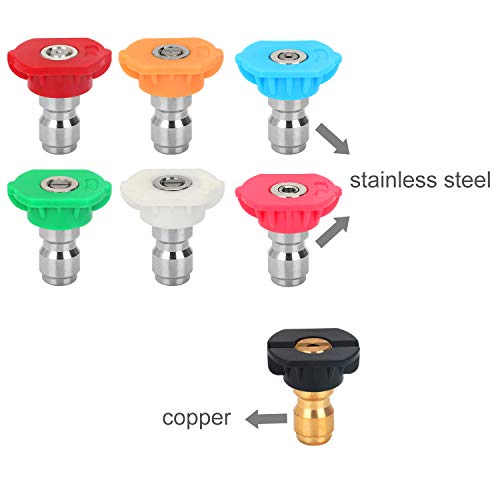 STYDDI Pressure Washer Nozzle Set - 5 Degrees Nozzle, 2 Storie Nozzle, 7 Pack, 1/4" Connect, 2.5 GPM, 4500 PSI Rated - Image 4