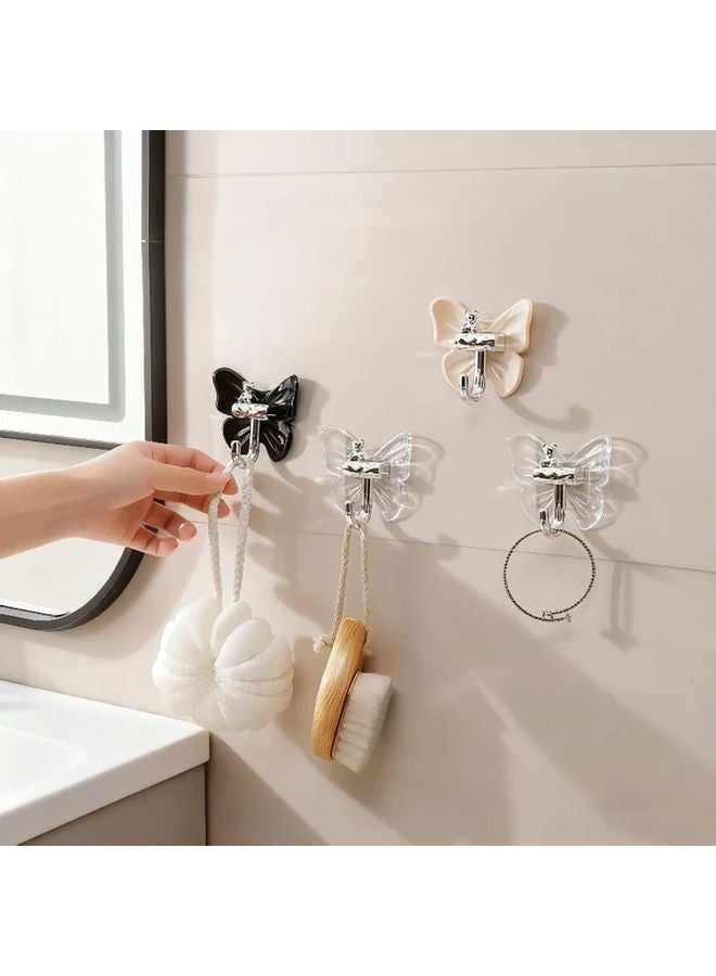 Black Butterfly Self Adhesive Hooks No Drill Easy Install Waterproof Bathroom Kitchen Organizer - Image 3