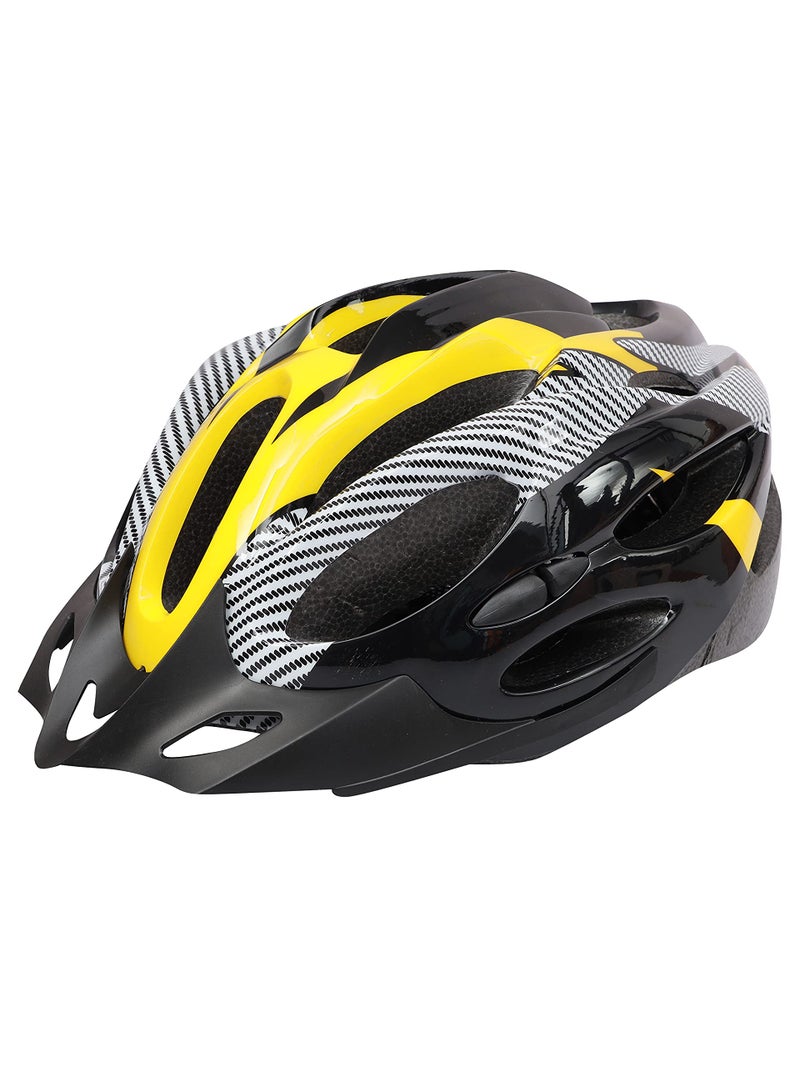 FABSPORTS Kid's, Youth's and Adult's Light Weight Bicycle/Bike Adjustable Size Helmet for Cycling/Skating/Skate Boarding (Black and Yellow) - Image 1